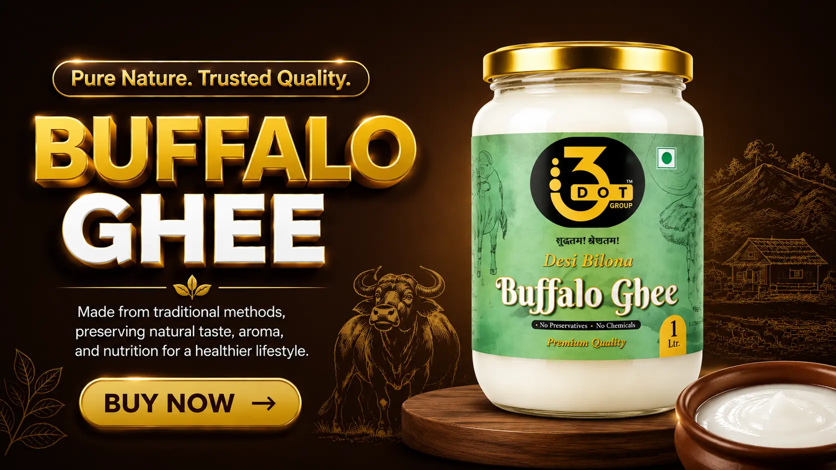 3dotgroup best cow ghee and baffalo ghee